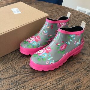 Journee Collection Pink Floral Heeled Boots